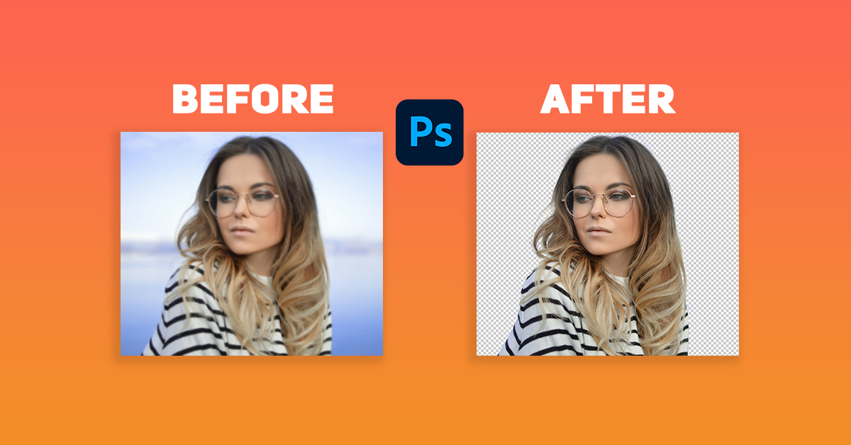 A Photoshop editing screen showing the process of cutting out hair with image masking, ensuring smooth and natural-looking edges.