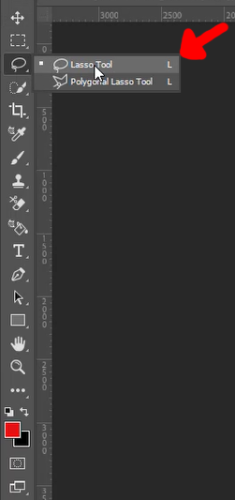 selecting lasso tool