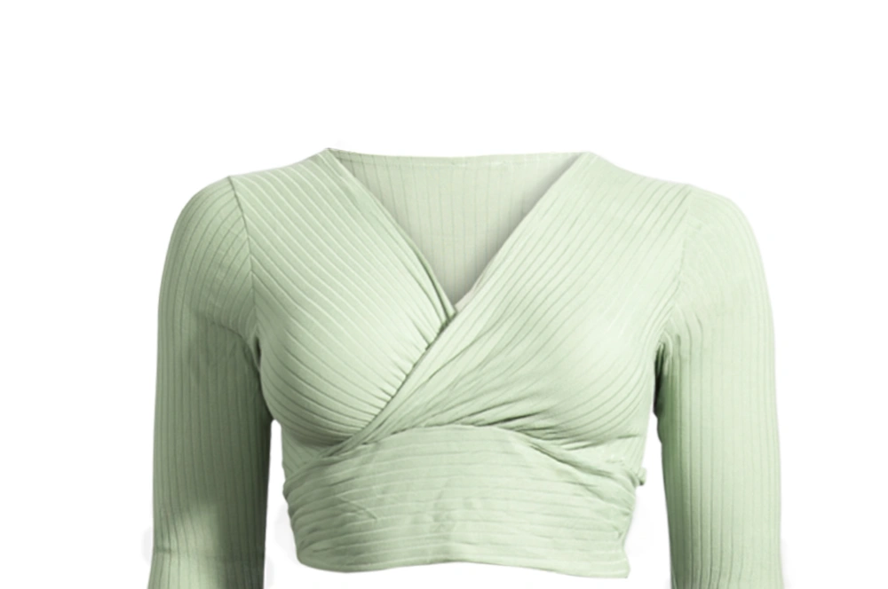 A picture of a hollow shirt that looks 3D, made with the ghost mannequin effect.