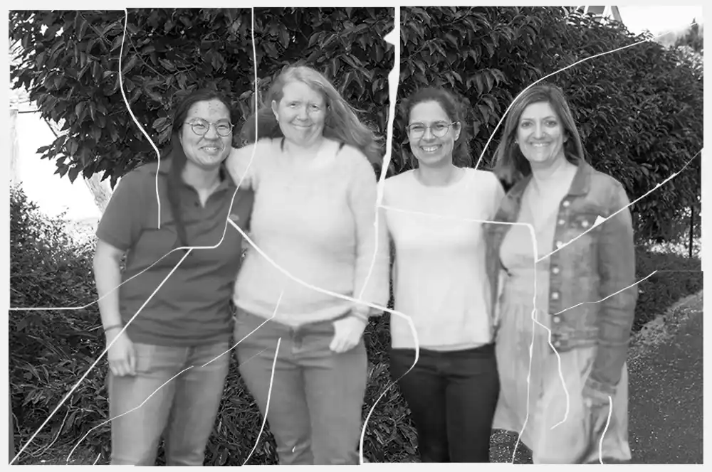 An old, damaged photo with scratches and torn edges, shown before receiving AI photo restoration and repair.